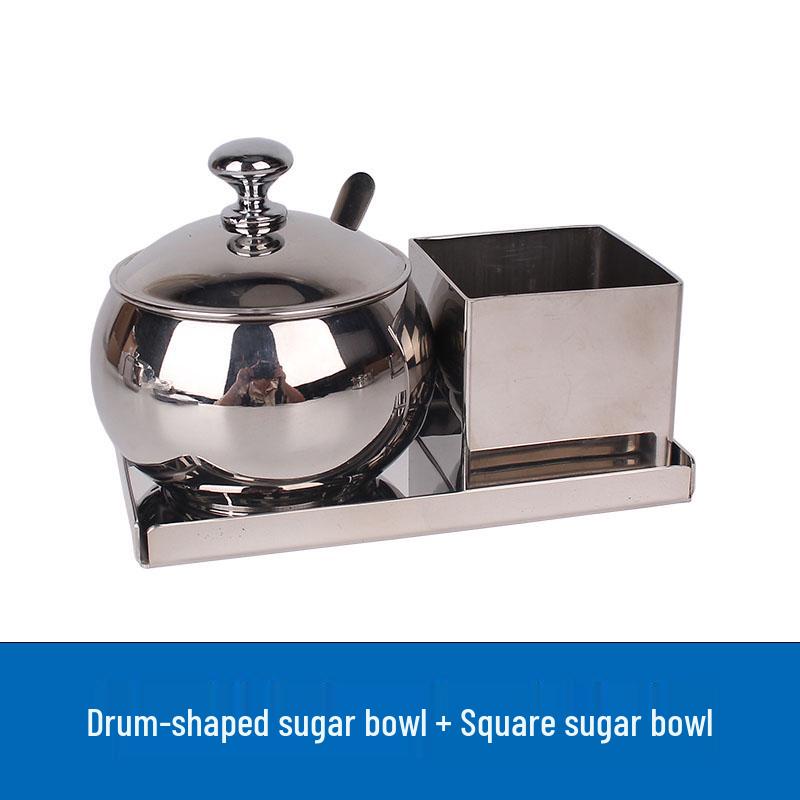 Stainless Steel Sugar Bowl and Milk Cup Set for Restaurant and Hotel Use