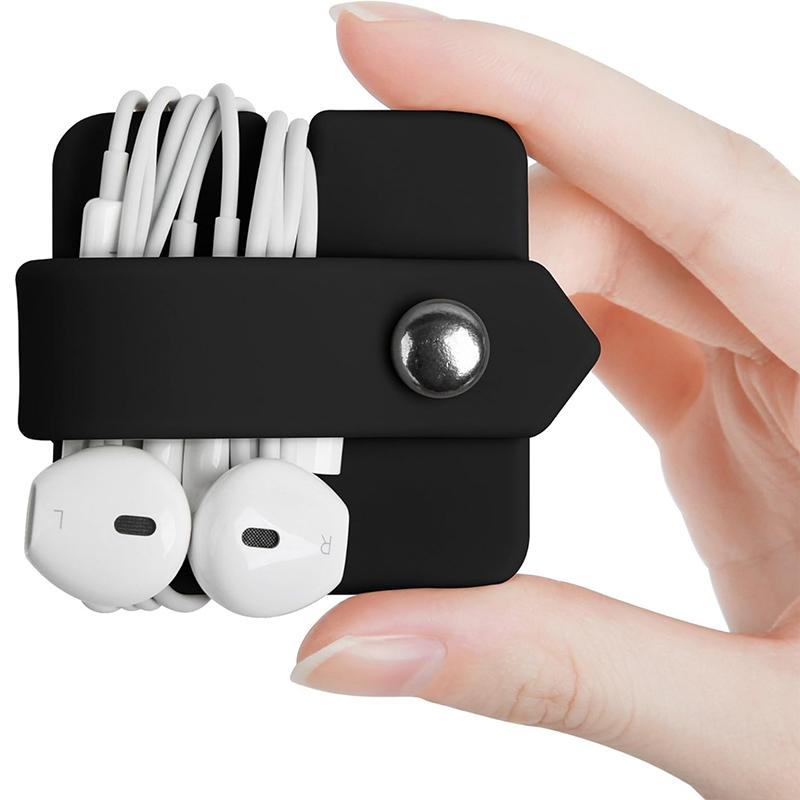 1 шт. Силиконовый органайзер для кабелей, прочный, занимает минимум места, кнопка, электронные аксессуары, удобное хранение