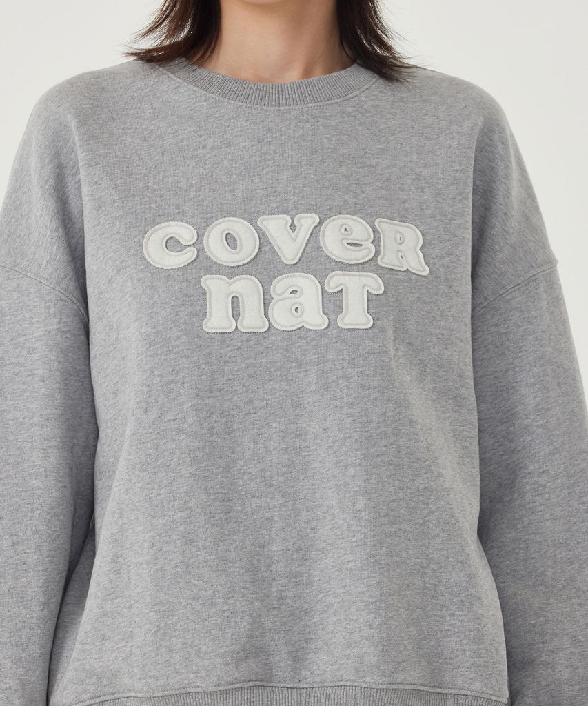 COVERNAT WOMAN Oversized Cooper Logo Sweatshirt Melange Gray