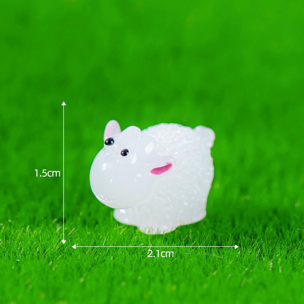 Cute Luminous Sheep Resin Figures For Miniature Garden And Fairy Landscapes