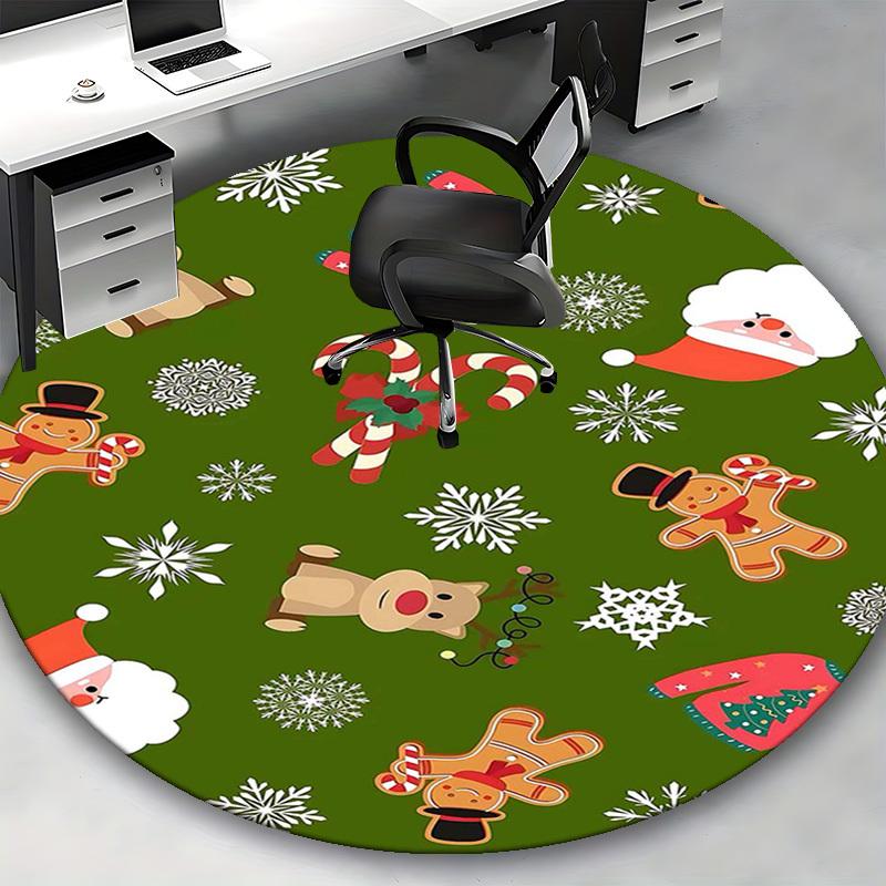 1pc Christmas Holiday Festive Chair Mat - Anime Cartoon Design, Non-Slip Carpet for Office Chair, Home Decor, Living Room, Bedroom, Game Room, Dormito