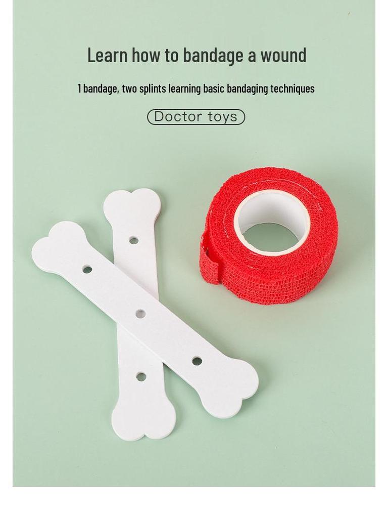 Kids' Wooden Doctor & Nurse Role Play Toy Set with Stethoscope