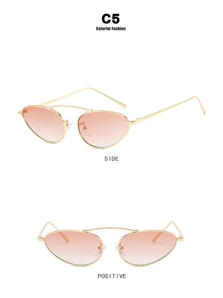 Трендовые металлические солнцезащитные очки «кошачий глаз» 2024 для женщин - европейский и американский уличный стиль
