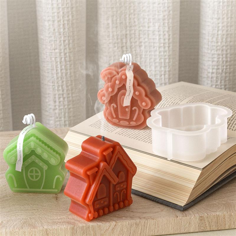 Формы для литья из смолы 3D Мультяшный домик Силиконовые формы для свечей Мини-домики Форма для гипса Бетона Цемента Форма для мыла
