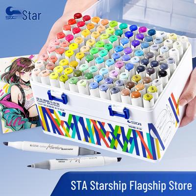 Набор двухсторонних маркеров 200 цветов для студентов-художников: Спиртовые и масляные акварельные маркеры для анимационного дизайна