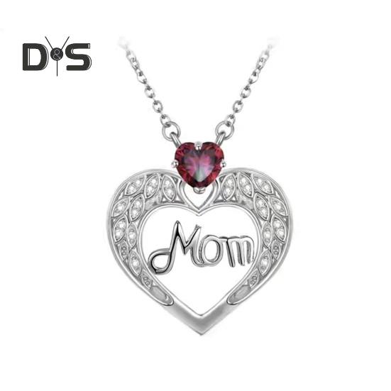 Ожерелье для мамы, женское ожерелье с подвеской в виде сердца из искусственного кристалла, подарок на День матери для мамы, бабушки, жены от дочери, сына