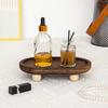 1pc Multi-functional Wooden Tray, Suitable for Aromatherapy, Key Storage, Etc. Elliptical Design