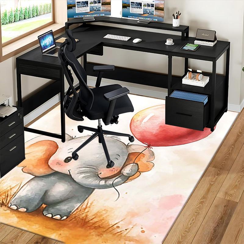 1pc Anime Elephant with Balloon Chair Mat - Office Desk Pad, Non-Slip Carpet for Home Decor, Suitable for All Seasons, Perfect Gift for Anime Lovers.H