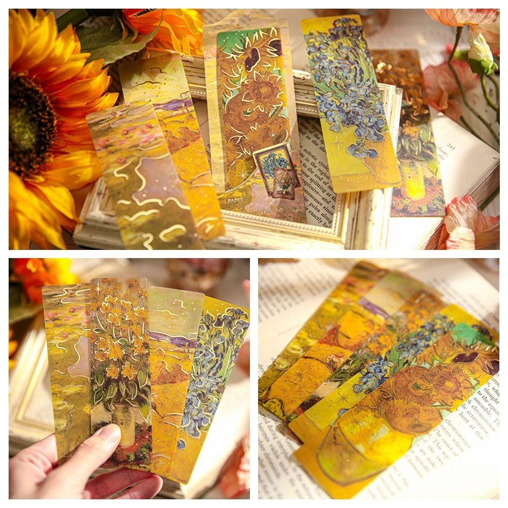 5 шт./набор Масляные картины Закладка для чтения ПВХ Книжная карточка Закладка высокой ценности