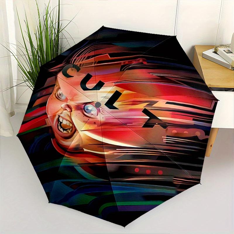 1pc Chucky's Cult Design Automatic Opening and Closing Umbrella - Small Umbrella Suitable for Various Occasions Y019