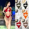2025 Summer Multicolor One-Shoulder Triangle Bikini Swimwear for Women