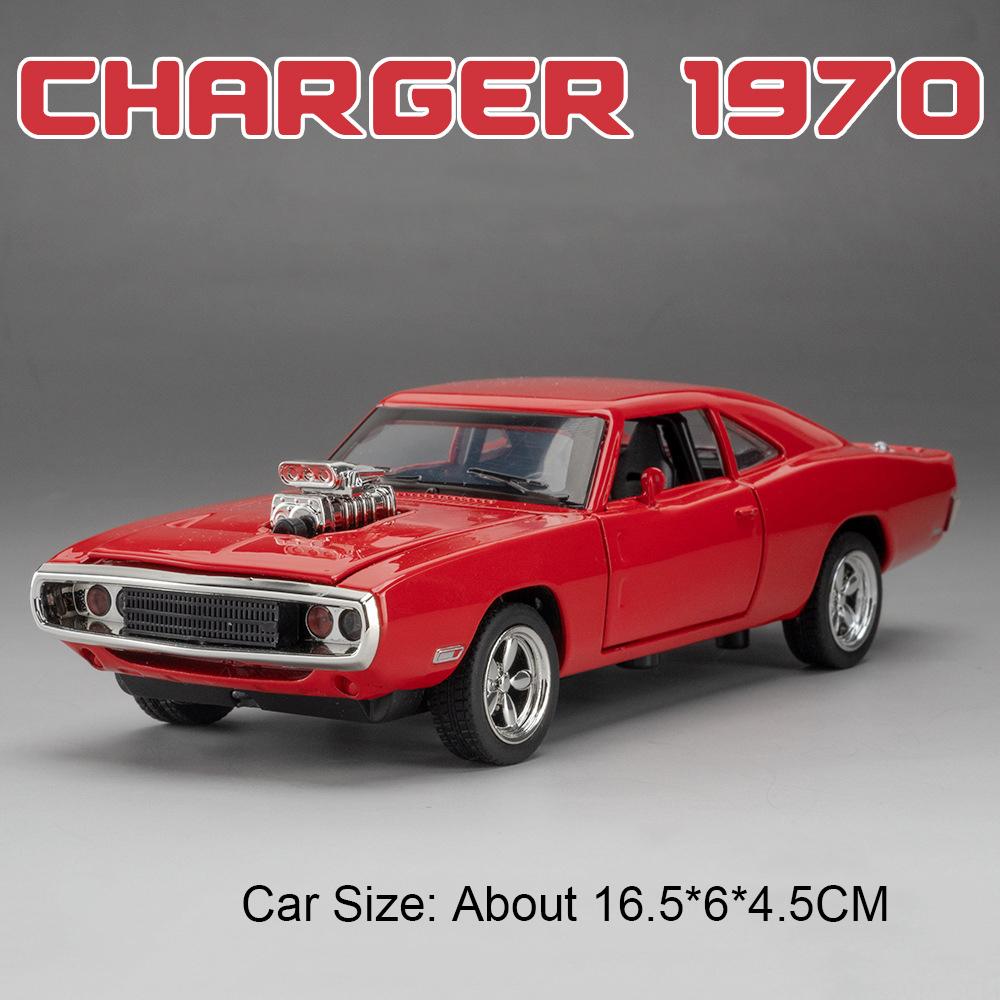 1:32 Eldorado Biarritz Charger 1970 Car Toy Models Alloy Diecast Vehicle Toys Sound Light Doors Opened Pull Back for Kid Gifts