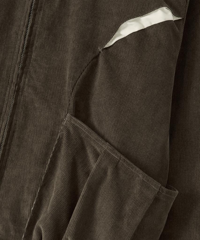 Wooalong Corduroy Contrast Quilted Blouson - Brown