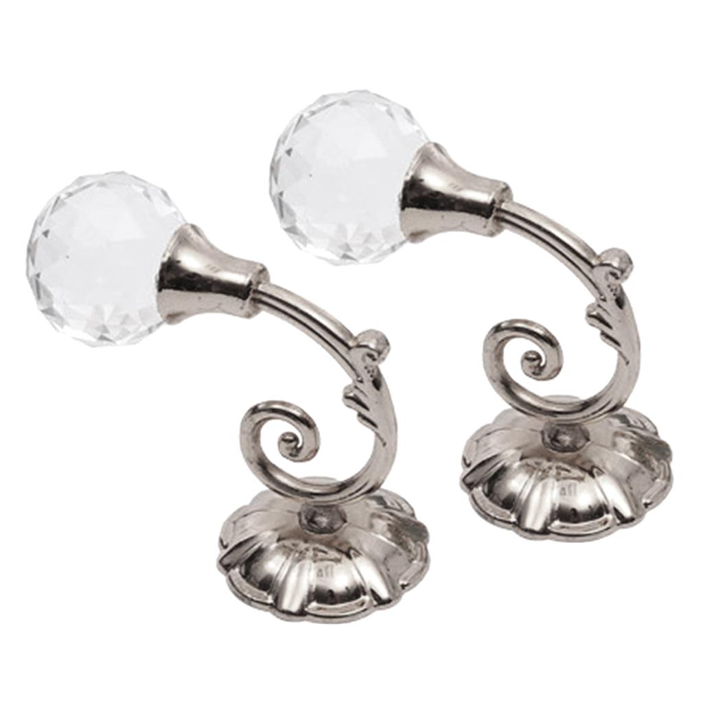 2 шт. Металлический хрустальный держатель для штор настенные подхваты крючки пряжка ручка крючок держатель зажим для штор украшение для комнаты дома