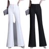 White High-Waist Flared Pants - Women's Loose Fit, Korean Style, Wide-Leg, Slim Fit, Versatile Casual Wear