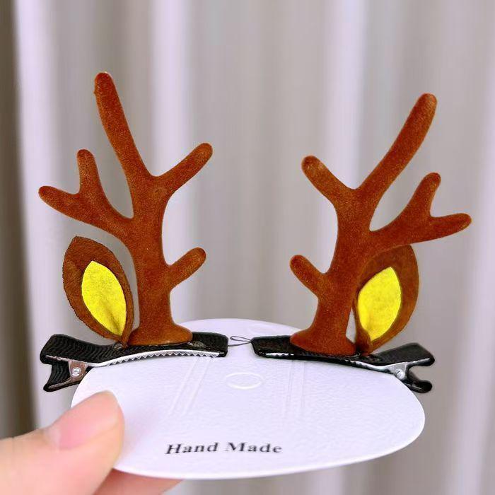 Children's Reindeer Antler Hair Clip - Cute Christmas Cartoon Hair Accessory