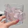 Pink Butterfly Irregular High Beauty Transparent Crystal Glass Cup Cold Drink Cup Twist Cup Household Juice Whiskey Glass