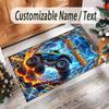 Monster Truck Theme Crystal Velvet Rug Personalized Custom Name Text Soft Floor Mat Home Decor