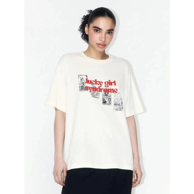 Loose Printed Cotton T-shirt Fashion Style New Arrival Loose Print Short Sleeve Cotton T-shirt Top