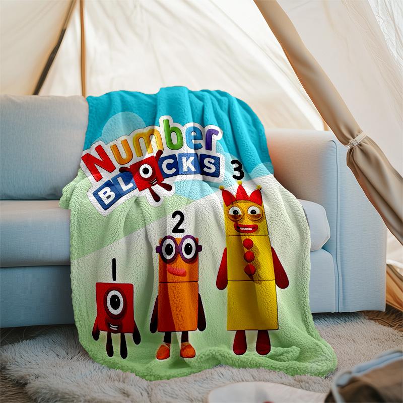 Numberblocks printed throw blanket—lightweight,soft,warm;versatile blanket for all seasons—perfect as &air-conditioning throw,nap blanket