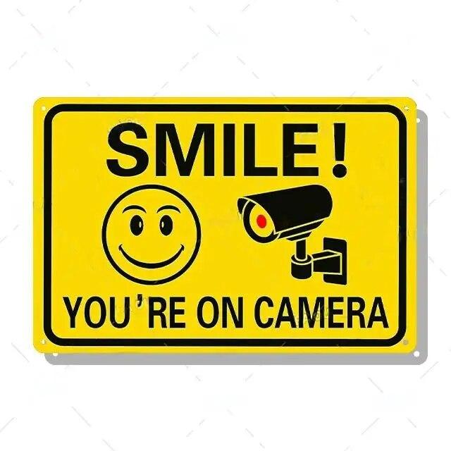 Metal Tin Signs Decor Warning 24 Hour Video Posters Surveillance Private Property No Trespassing Outdoor Indoor Wall Decor