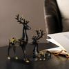 Resin Golden and Black Reindeer Sculptures | Beautiful Home Decor | Lifts Up Energy of Your Room (Pack of 2, Black)