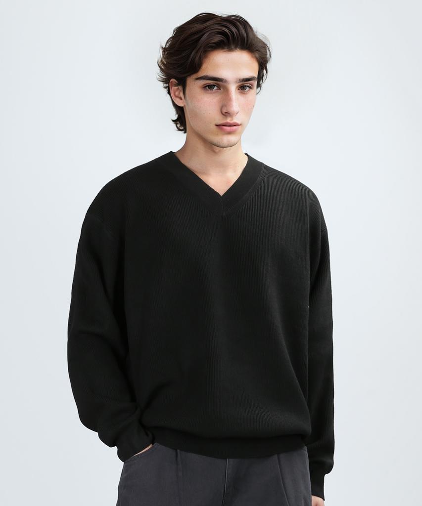 JHONNY WEST Cover V-Neck Knit (Black)