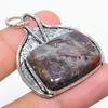 Natural Tube Agate Gemstone Handmade 925 Sterling Silver Pendant 1.62" s3E62