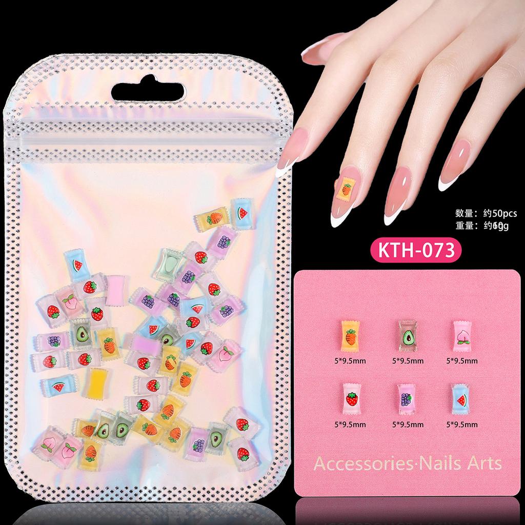 Nail Art Sweet Small Fresh Three-Dimensional Resin Candy Cookies Donuts Ice Cream Ice Cream Mixed Wear Nail Accessories
