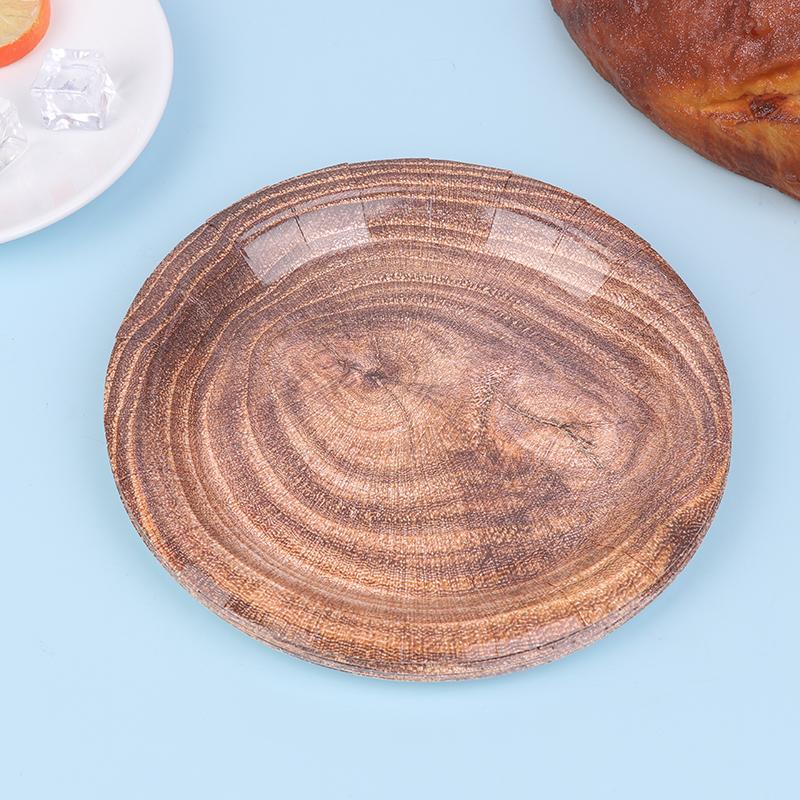 10 шт. 7-дюймовая ретро-имитация древесного зерна одноразовая посуда тарелка бумажный поднос украшение на день рождения праздничная вечеринка предмет домашнего обихода