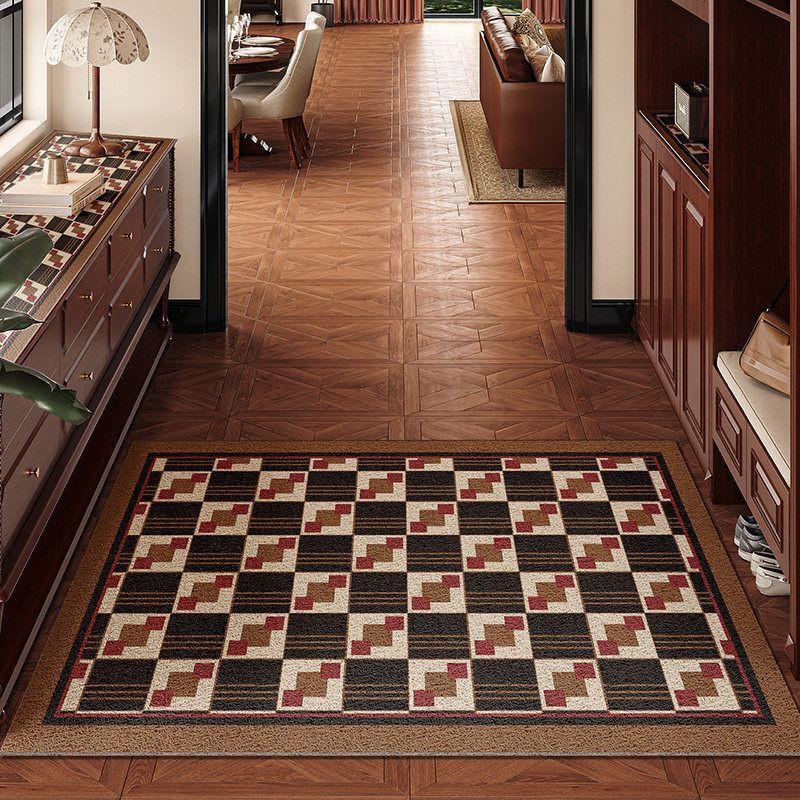 Retro Geometric Door Mat High-Quality Entrance Rug Non-Slip Cuttable Doormat