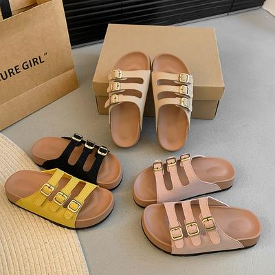 Крутые шлепанцы на толстой подошве женские летние новая мода повседневные приморские пляжные шлепки на перемычке