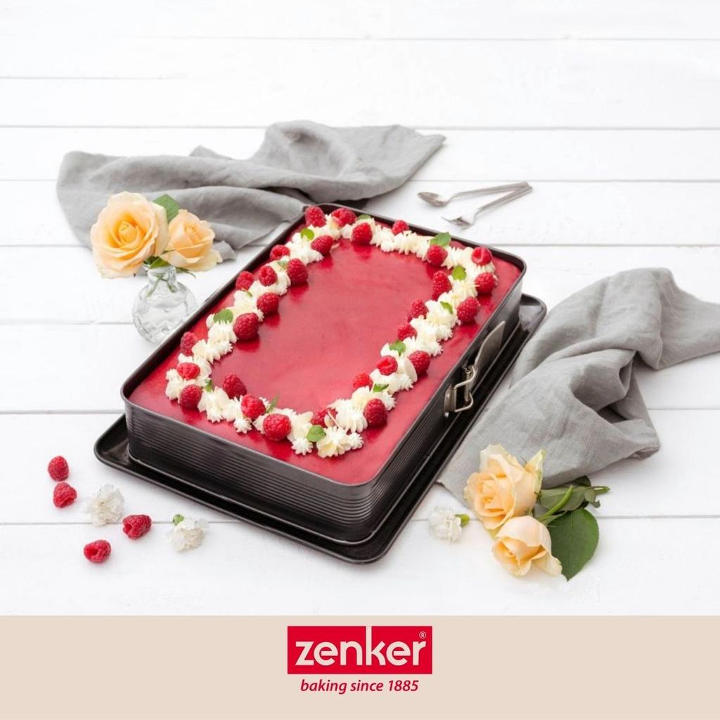 Rectangular Springform Pan In Enamelled Steel 42 X 29 Cm and Its Zenker Deluxe Spatula Ref. 7022