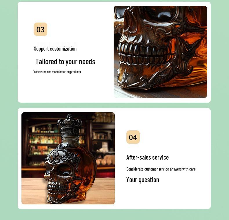 Skull Whiskey Decanter - Unique Glass Bottle Design