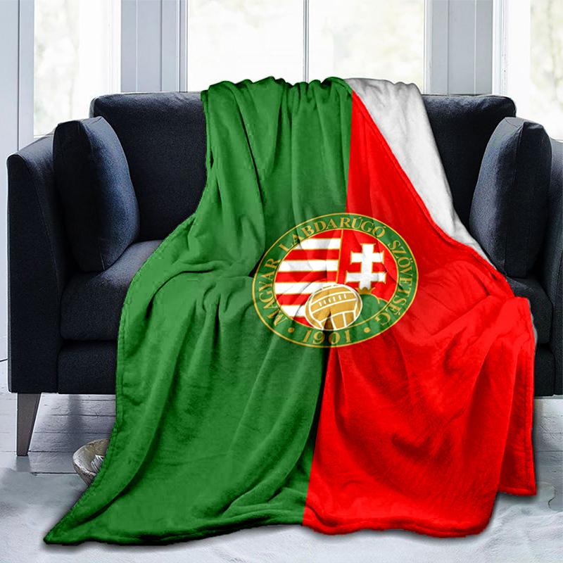 Hungarian Football Emblem Blanket Suitable for Sofas, Beds, Offices, And Camping - Perfect Gift for Halloween Christmas