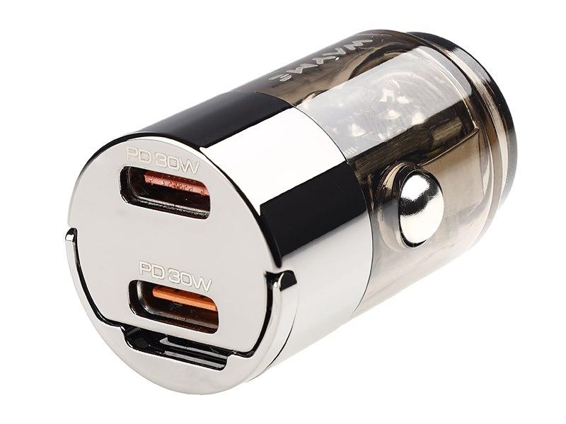 WAYME Ładowarka 12/24V, 2x USB-C PD 30W,nano, z pierścieniem