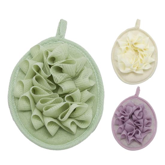 Прочная мочалка из люфы 2 в 1, дизайн, приятный для кожи, простой в использовании, эластичный ремешок для руки, губка для щетки для тела