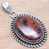 Подвеска из красного дерева, обсидиана, драгоценного камня, серебряное украшение ручной работы, 2 дюйма