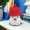 Yousheng Christmas Penguin Candy Storage Box Red Hat Penguin Chocolate Goodies Snack Container Figurine Statue Resin Ornament