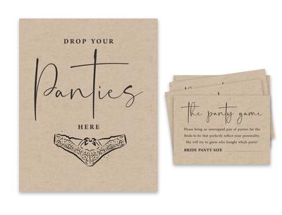 Inkdotpot Бежевый Сбросьте Ваши Трусики Девичник Игра Трусики Рустикальная Крафт Бумага Свадебный Душ Игра 1 Знак 30 Размер