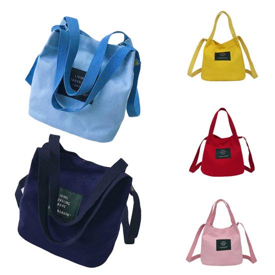 Холст с буквенным принтом большой емкости для женщин через плечо сумка подарок