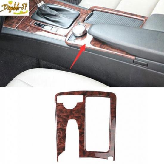 Agate Wood Grain Console Gear Shift Water Cup Cover Trim For Benz C-Class 08-14