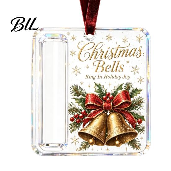 Christmas Cash Ornament with Lanyard Gift Ornament, Clear Acrylic Money Holder, Holiday Xmas Card Holder for Tree Hanging Decoration, Funny