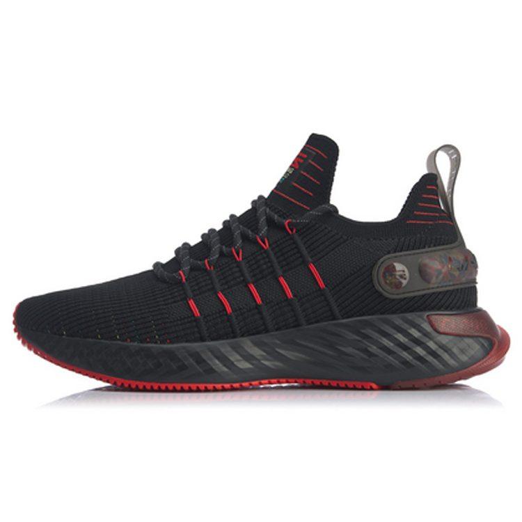 Li Ning Cloud 6 Element Универсальные Нескользящие Легкие Нескользящие Легкие Низкие Кроссовки для Бега Мужские Черно-красные ARHQ001-2