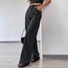 Women's Summer Casual Trousers Wide-Leg Flowing Slim-Fit Length Trousers Lightweight Straight-Leg Trousers