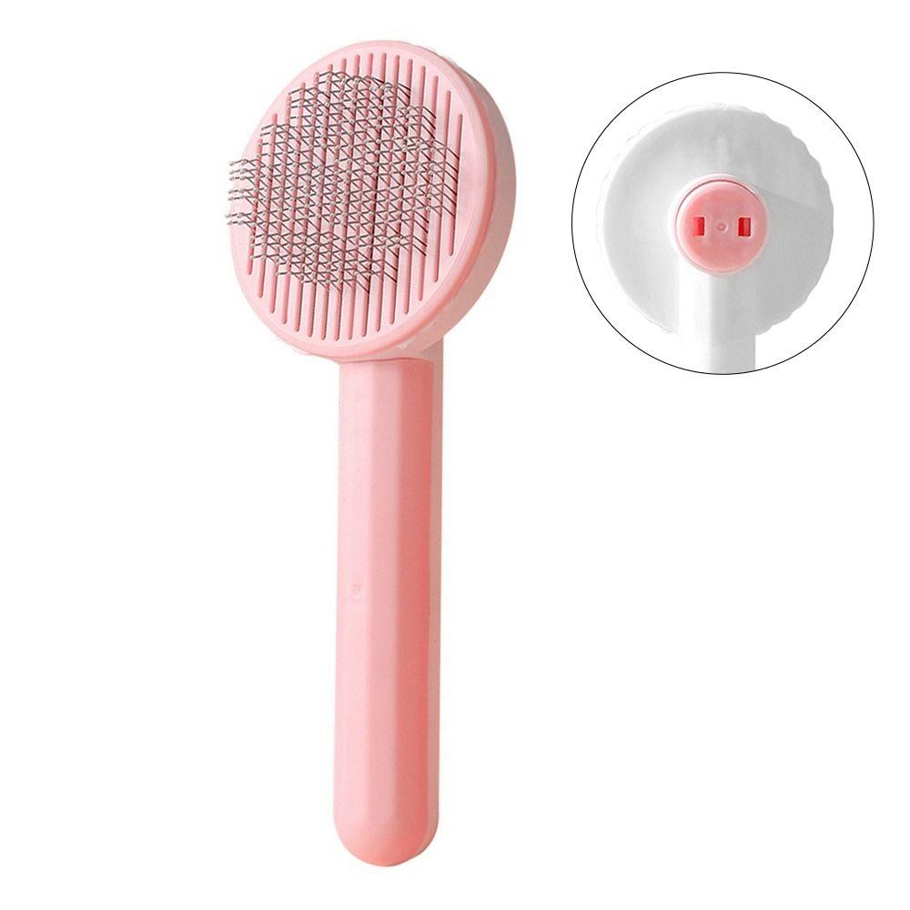 Convenient Pet Accessories Self Cleaning Grooming Massager Cat Brush Pet Comb Hair Remover Scraper