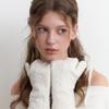 Fluffy Boucle Gloves - Cream