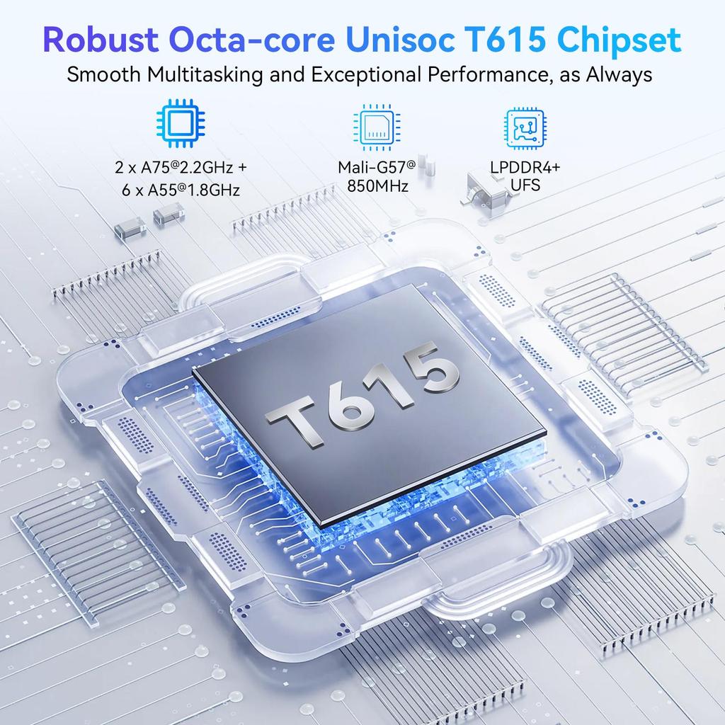 TABWEE 2025 W90 11-дюймовый планшет Android 15, 24 ГБ ОЗУ 256 ГБ памяти(2 ТБ ТФ),Большой дисплей Widevide L1, восьмиядерный T615, 8000 мАч, 5G WiFi, 4G LET, 18 Вт