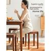 Chinese Style Solid Wood Stackable Stools Durable Square Round Low Wooden Small Bench for Home Dining Room