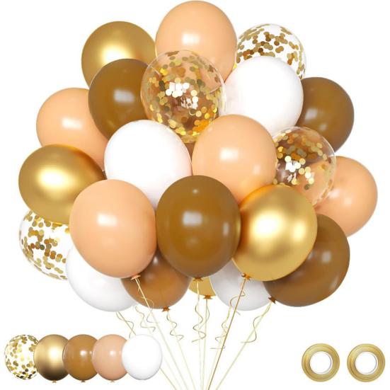30 Pcs 12inch Metallic Balloons Chrome Latex Balloon with Ribbon for Wedding Bridal Birthday Baby Shower Decoration